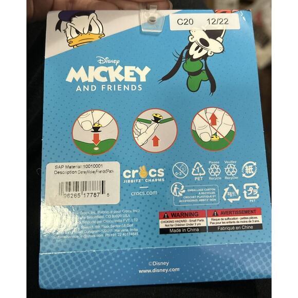 Disney Jibbitz Mickey‎ Friends Crocs Shoe Charms 5 piece Set Uniquely You New - Picture 2 of 2